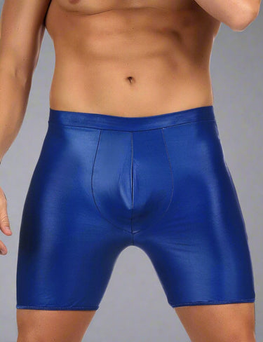 Men's Leather Assless Pants with Exposed Hips - Stand out in Wet Look Shorts Menswear Scandals Lingerie